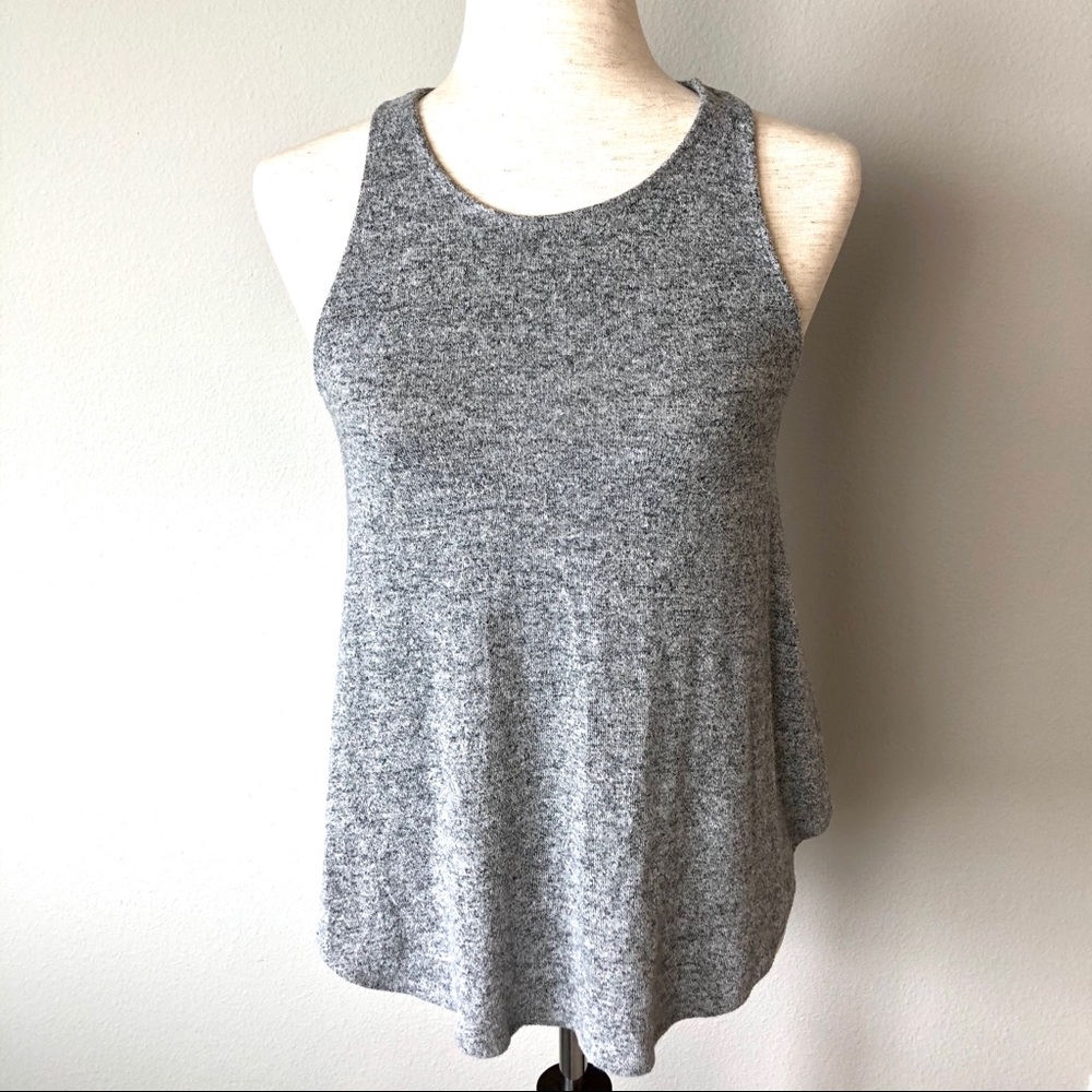 Abercrombie & Fitch Racerback Tank Black Gray Marled Soft Women’s Size XS